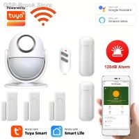 ■✉Tuya ระบบแจ้งเตือนในบ้าน WiFi 120dB Funciona Com O Alexa Detector เซ็นเซอร์วัดรังสีอินฟาเรด De Porta App Ladrão