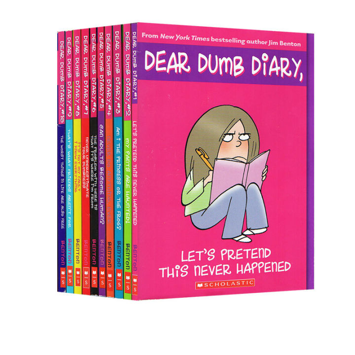 Original English Book Dear Dumb Diary silly girl diary / dull diary 10 picture books funny humorous novels primary and secondary school English reading to improve childrens after-school reading