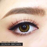 *มีค่าสายตา*  Pretty Doll Sonya Brown สายตาปกติ คอนแทคเลนส์ ลายฮิต Tiktok แถมตลับฟรี!! รหัสสินค้า 045  HelloBeautyCenter