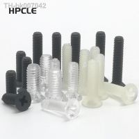 ✙❉  50pcs M3 M4 DIN965 GB819 Black or White nylon screw or Transparent Acrylic Plastic phillips Cross Recessed Flat Head Screws