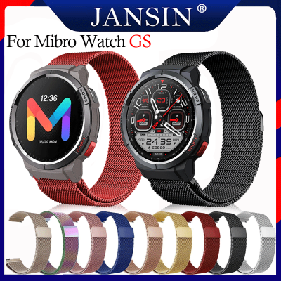 สาย Mibro Watch GS สายรัดสแตนเลสของ แม่เหล็ก สมาร์ทสร้อยข้อมือสำหรับสายรัดข้อมือ Mibro GS สายนาฬิกา Mibro Watch GS สาย