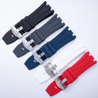 ❦℗﹍ 30mm AAA Fluoro FKM Rubber Soft Natural Silicone Watchband Fit For AP Strap 26400 26045 Royal Audemars And Piguet Pin Buckle