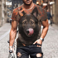 2023 newFashion German Shepherd 3D Printed T-Shirt Animal Dog Short Sleeve Crewneck Top