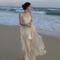 New web celebrity chiffon dress female seaside summer resort Bali beach dress skirt super fairy condole