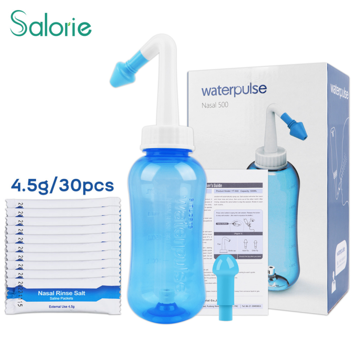 Salorie Waterpulse Neti Pot Sinus Rinse Bottle 500ml 17oz Nasal Wash Bottle Nose Allergy