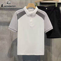 Lansboter ฤดูร้อนแฟชั่นผู้ชายเสื้อสีพิเศษสั้นระบายอากาศที่สะดวกสบายแขนสั้น