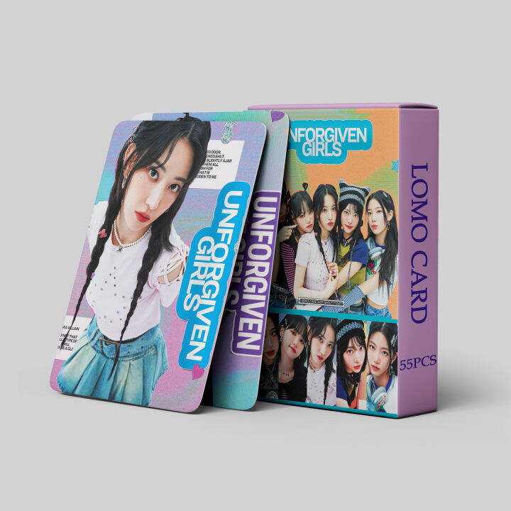 55PCS LESSERAFIM UNFORGIVEN LOMO card Collection card KIM CHAEWON HUH ...