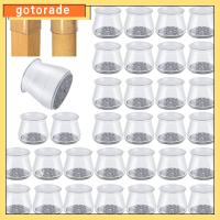 GOTORADE 32 Pcs ซิลิโคนทำจากซิลิโคน ตัวป้องกันขาเก้าอี้ กลมกลมๆ โปร่งใสโปร่งใส แผ่นรองขาเฟอร์นิเจอร์ กันลื่น รู้สึกเหมือนอยู่ หมวกคลุมขาเก้าอี้ พื้นไม้เนื้อแข็ง