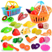 Cut Fruit and Vegetable Toys Plastic Food Toy Fun Kitchen Cutting Fruit Toys Set Kids Cutting Vegetables Toys for Kids Boys Girls Gift