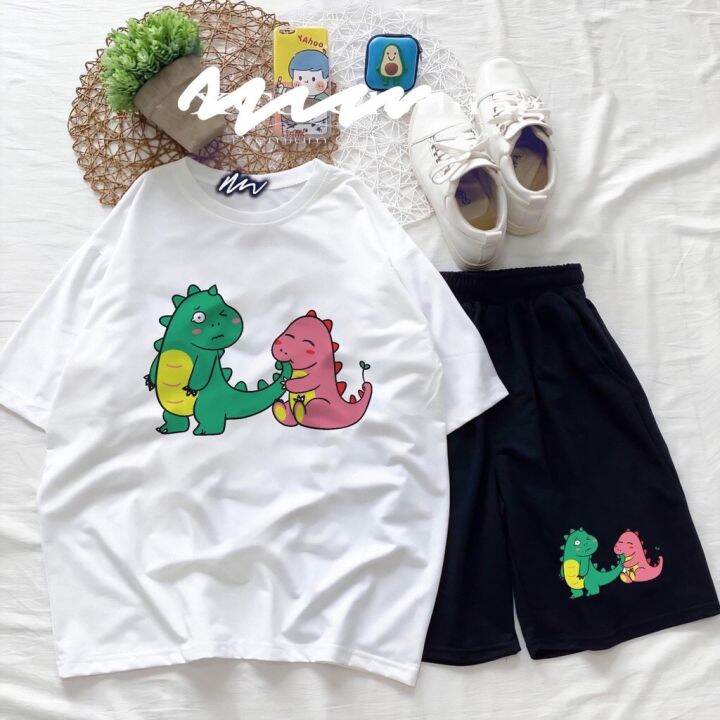 Đồ Bộ Hoạt Hình Cartoon Forn Rộng Tay Lỡ Unisex KHỦNG LONG CUTE ...