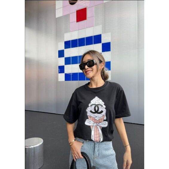 cc-ice-cream-oversize-t-shirtเสื้อยืดทรง-oversize-เนื้อผ้านิ่มเกรดพรีเมี่ยมใส่สบายสกรีนลายน่ารักมาก