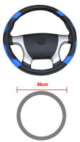 Car Steering Wheel Cover Bus Truck For 36 38 40 42 45 47 50 CM Out Diameters Blue Red Microfiber Leather Steering-wheel Wrap