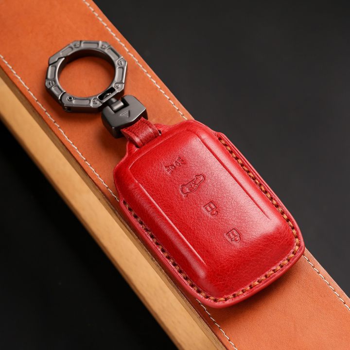 Luxury 4 Button Smart Key Cover Fob Leather Case Car Keyring Shell For Maserati Grega Keycase Grecale Levente President Giberi