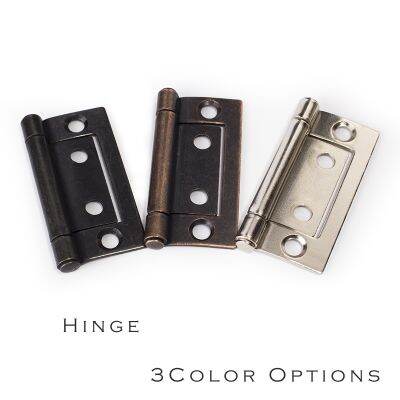 2 Inch Iron Furniture Mortise Hinge for Cabinet Door with Free Screws 135 Degree Open Antique Copper Black Nickel Color