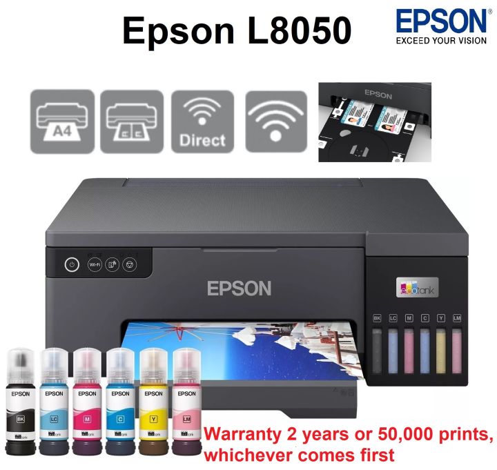 Epson L8050 Replace L805 Wi Fi Photo 6 Colour Ink Tank Printer Borderless Printing Original Ink 3735