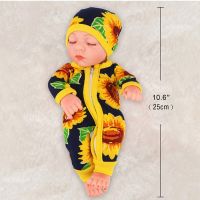 Colorful Dress Girl Baby Doll 10.6inch Nurturing Doll Birthday Party Decoration Interactive Caucasian Soft Baby Realisti