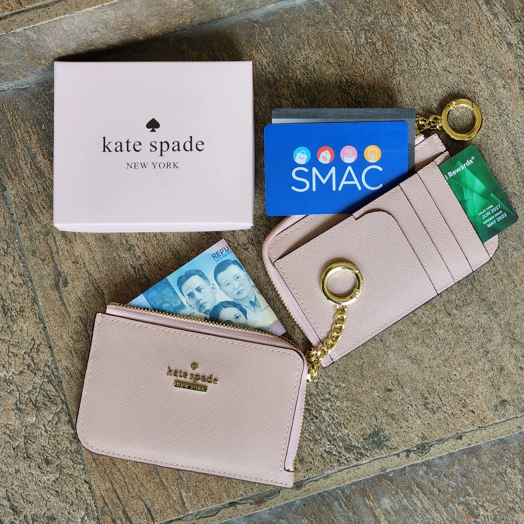 Kate Spade Light Pink Medium L-Zip Card Holder | Lazada PH
