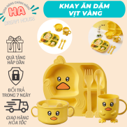 Bộ Khay Ăn Dặm Hình Vịt Vàng Cute Cho Bé