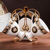 【hot】♂ Europe Court Cup Set Gold Wire Afternoon Hotel Decoration Acessories