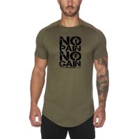 No Pain No Gain Fashion Top Tees Graphic Tshirts Bodybuilding Fitness Tees