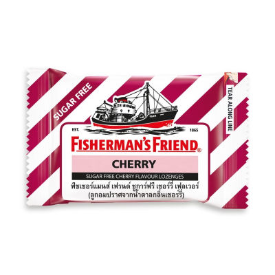 Fisherman’s Friend Sugar Free Cherry แดง-ขาว 25g.- ฟิชเชอร์แมนส์ เฟรนด์ ลูกอม บรรเทาอาการระคายคอ