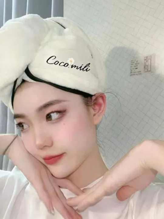 muji-high-quality-thickening-tribute-to-coco-xiaoxiang-air-drying-hair-cap-super-absorbent-quick-drying-hair-water-absorbing-cap-internet-celebrity-thickened-womens-makeup-shower-cap