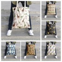 【CC】❁  Canvas shoulder bag organization storage cosmetics travel womens celebration printing shopping