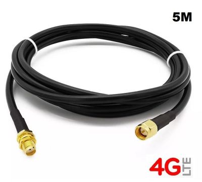 สาย RG58 Low Loss RP-SMA Cable สายอากาศ 3G 4G Router Antenna 5 เมตร