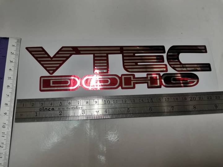 สติ๊กเกอร์ฟอยด์เงิน-vtec-dohc-ติดรถ-แต่งรถ-honda-ฮอนด้า-sticker-สวย-เงา-งานดี-หายาก