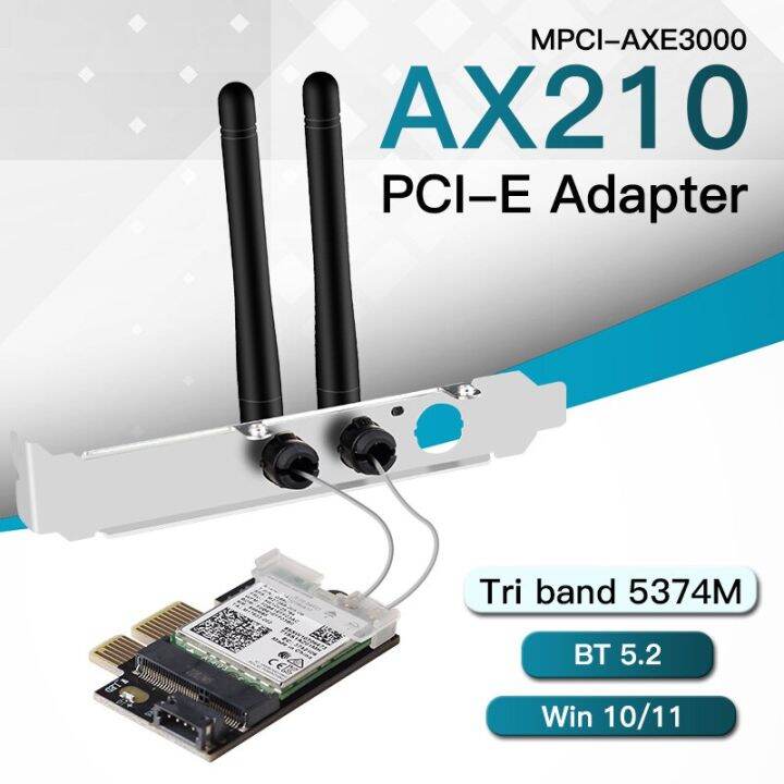 Wi-Fi 6E Intel AX210 Pcie Wireless Wifi Adapter 802.11Ax Bluetooth 5.2 ...
