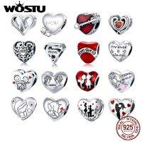 WOSTU สร้อยจี้รูปทรงหัวใจที่มีเสน่ห์แท้925เงินสเตอร์ลิงจิวเวลรี่แบบทำมือแฟชั่นปาร์ตี้สำหรับผู้หญิงการทำของขวัญ