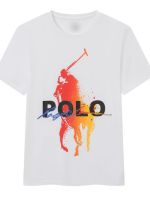 Golf Gear Summer POLO short-sleeved T-shirt mens pure cotton round neck printed bottoming shirt with big horse logo trendy large size American casual