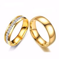 Fashion Couple Mens Womens Titanium Wedding Engagement Anniversary Jewelry