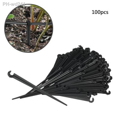 100PCS Garden C-Shaped Hook Fixed Support Holder Stakes Stem Fit 4/7mm Hose Flowerpot Watering Drip Irrigation Greenhouse