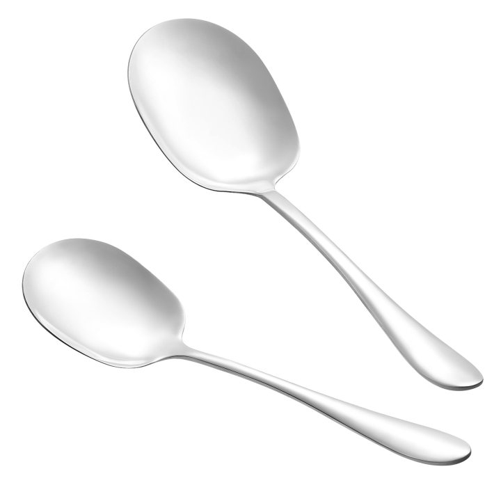 สแตนเลส-flatware-ช้อนส้อมโลหะอุปกรณ์ครัวบิ๊กช้อนข้าวช้อนให้บริการอาหาร