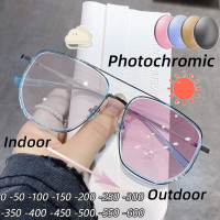 Photochromic ป้องกันรังสีตาเกรดแว่นตาสำหรับผู้หญิงผู้ชายแฟชั่นป้องกันแสงสีฟ้า UV400สายตาสั้นแว่นตา