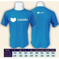 COD  ✰เสื้อ Lazada คอกลมแขนสั้น ผ้าคอตตอน 10032☀