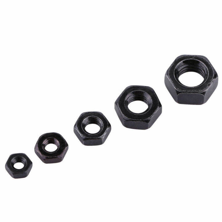 25pcs-black-grade-8-8-steel-din934-hex-hexagon-ordinary-nut-for-m1-6-m2-m2-5-m3-m4-m5-m6-m8-screw-bolt