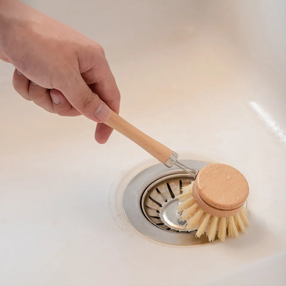 1pc Kitchen Sink Scrub Brush With Handle For Cleaning Dish And Pot