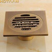 .อุปกรณ์ห้องน้ำศิลปะดอกไม้แกะสลักทองเหลืองโบราณคุณภาพสูง Grate100mm ของเสียตะแกรงดักกลิ่น * YT-2104 100มม.