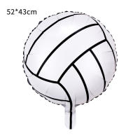 Cheapest# Aluminum  Film  Sports  Ball  Balloon Football Rugby Basketball Volleyball Balloon Balloon Bar World Cup Decoration color:volleyball【Ready Stock】