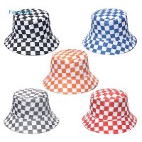 COD DSFGERRTYTRRE FANCY Black White Race Checkered Flag Bucket Hats Fashion Sun Cap Packable Outdoor Fisherman Hat For Women And Men