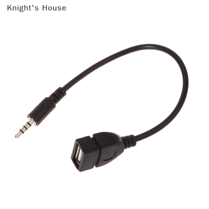 knights-house-สายเครื่องเสียงรถยนต์สีดำขนาด3-5มม-ไปยัง-usb-สายสัญญาณเสียงอุปกรณ์อิเล็กทรอนิกส์ในรถยนต์สำหรับเล่นเพลงสายสัญญาณเสียงรถยนต์ตัวแปลงหูฟัง-usb