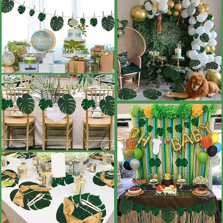 120pcs-leaves-plant-imitation-leaf-hawaiian-luau-jungle-party-table-decorations