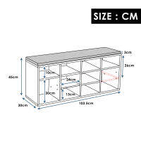 ไม้รองเท้าสตูลเก็บรองเท้าตู้ Rack Corridor Cabinet Organizer 104X30X48ซม. (กว้าง X ลึก X สูง) (ธรรมชาติ10ช่อง)