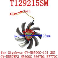 【❖New Hot❖】 bvqqqcp Gratis Ongkir 95mm3pin T129215sm Everflow สำหรับ Gigabyte Gv-N650oc-1gl 2gl Gv-N550wf2 N56goc R667d3 R777oc พัดลมการ์ดจอ