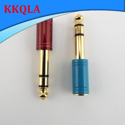 QKKQLA 6.35mm Male Stereo Plug To 3.5mm Female Jack Audio Connector Headphone Amplifier Adapter Microphone AUX 6.35 3.5mm