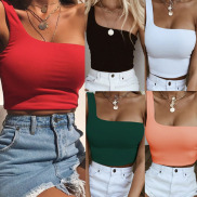 Fashion Women Summer Casual One Shoulder Tank Top Vest Blouse Crop Top