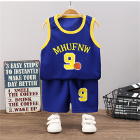 Summer New Boys Thin Quick Drying Jersey Sets Children Number Printed Absorb-Sweat Vest Shorts Soccer Clothing Suits Basketball Uniform Kids Simple Sleeveless Sports Clothes Two-Piece For 0-8 Years