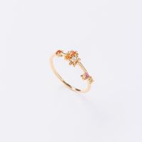 Salynn minimal S925 flower ring natural gemstones  (MADE TO ORDER 7-9 DAYS)